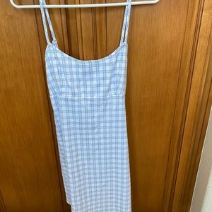 Brandy Melville John Galt Blue & White Plaid Mini Dress